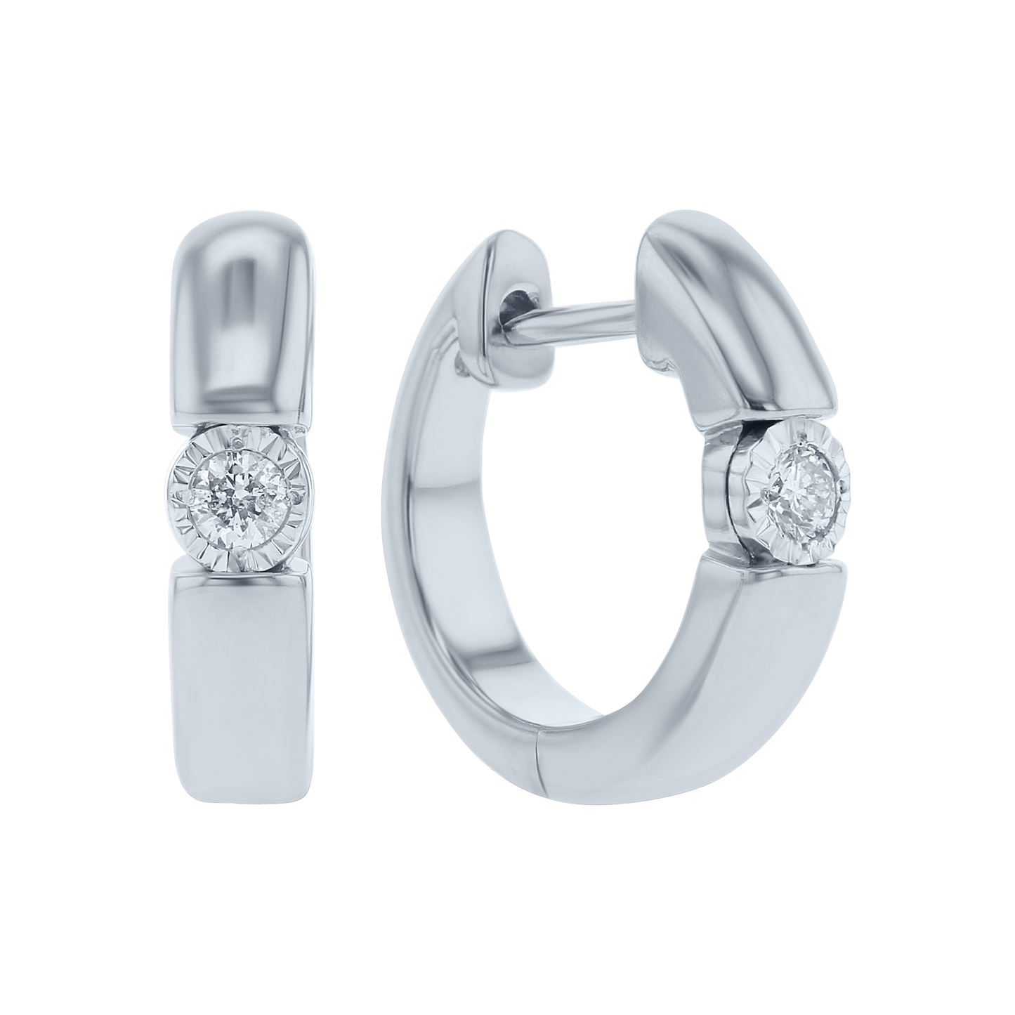 Silver Zelia Diamond Hoop Earrings