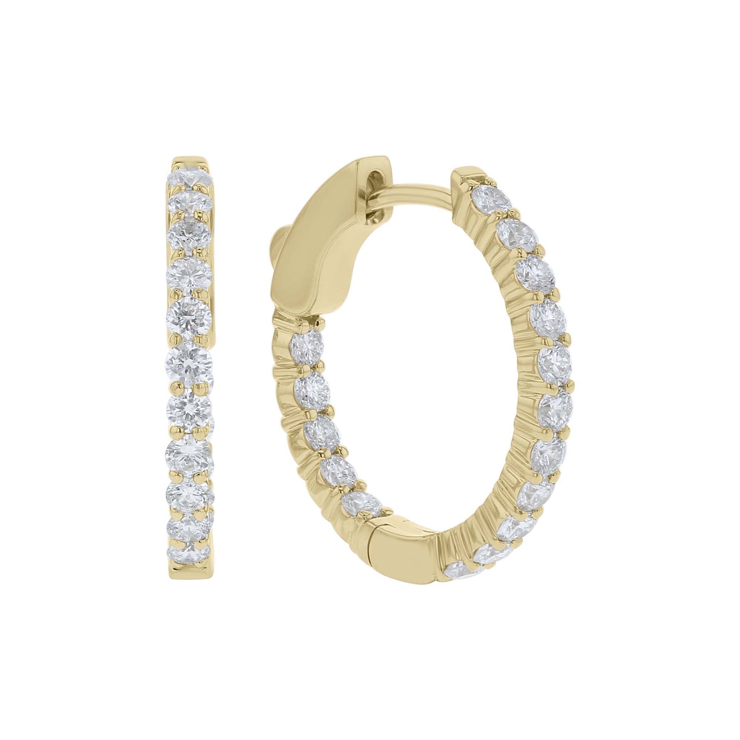 Ariel Inside Out Diamond Hoop Earrings- 1ct