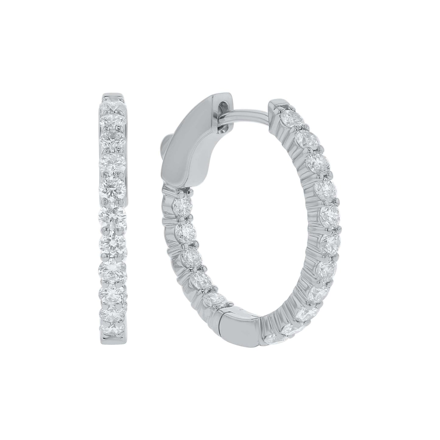 Ariel Inside Out Diamond Hoop Earrings- 1ct