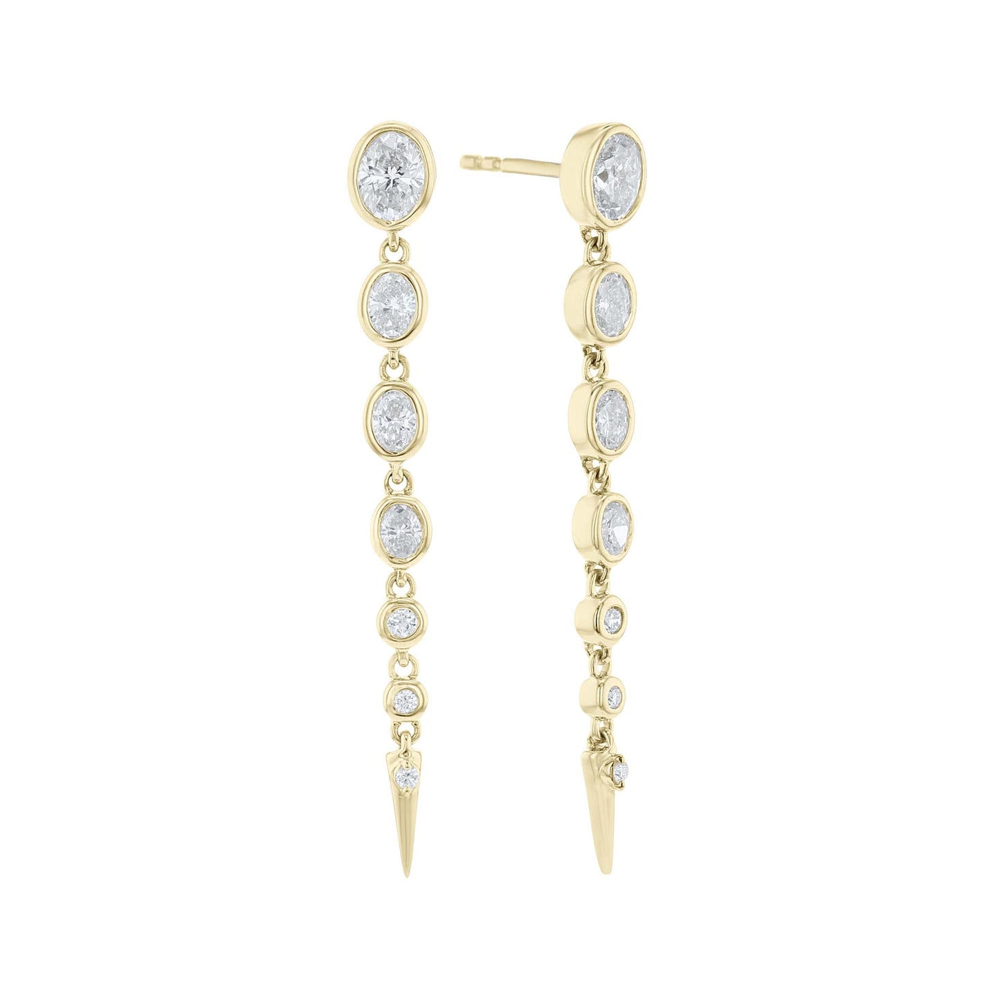 Oscillating Ovals Diamond Drop Earrings
