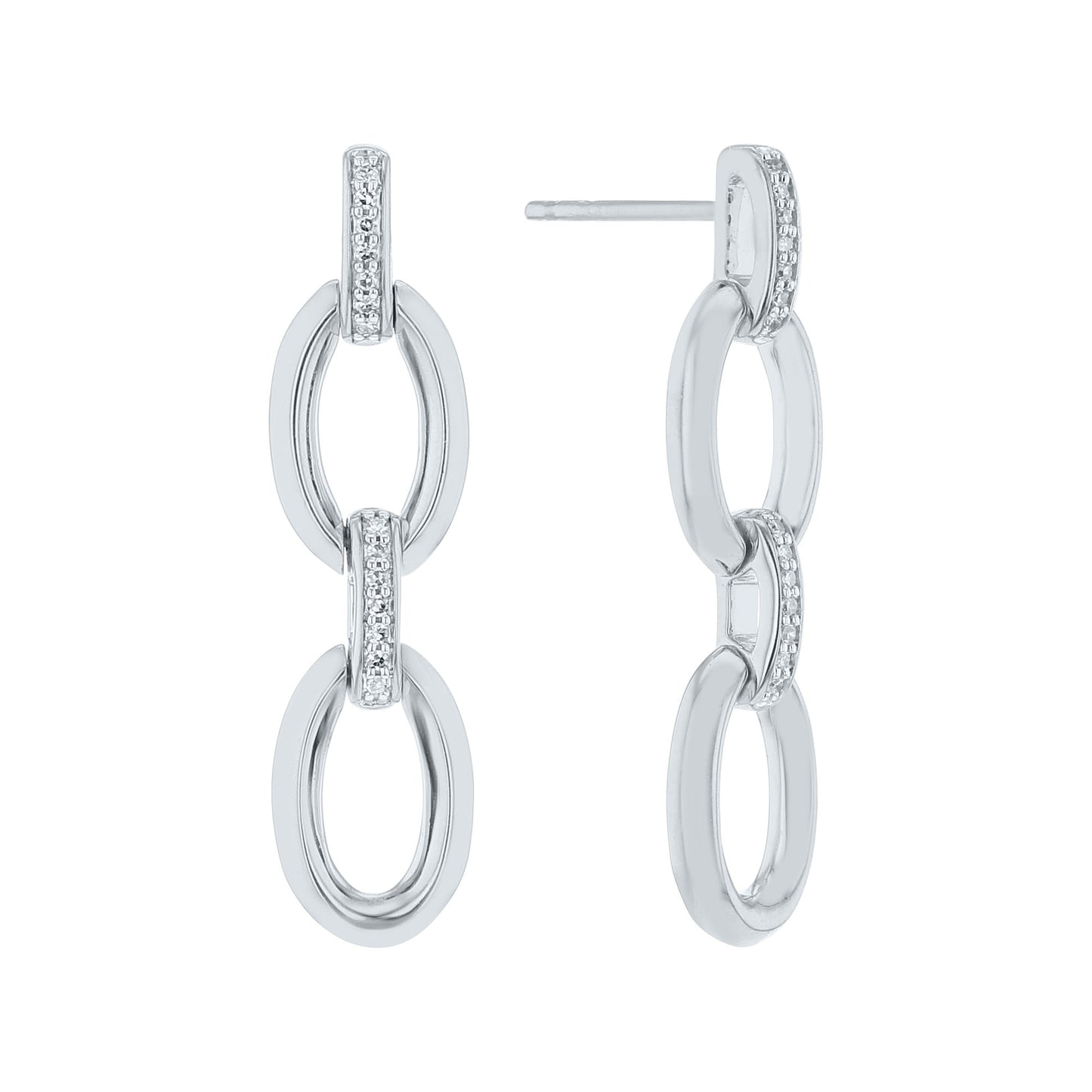 Loren Oval Link Diamond Earrings
