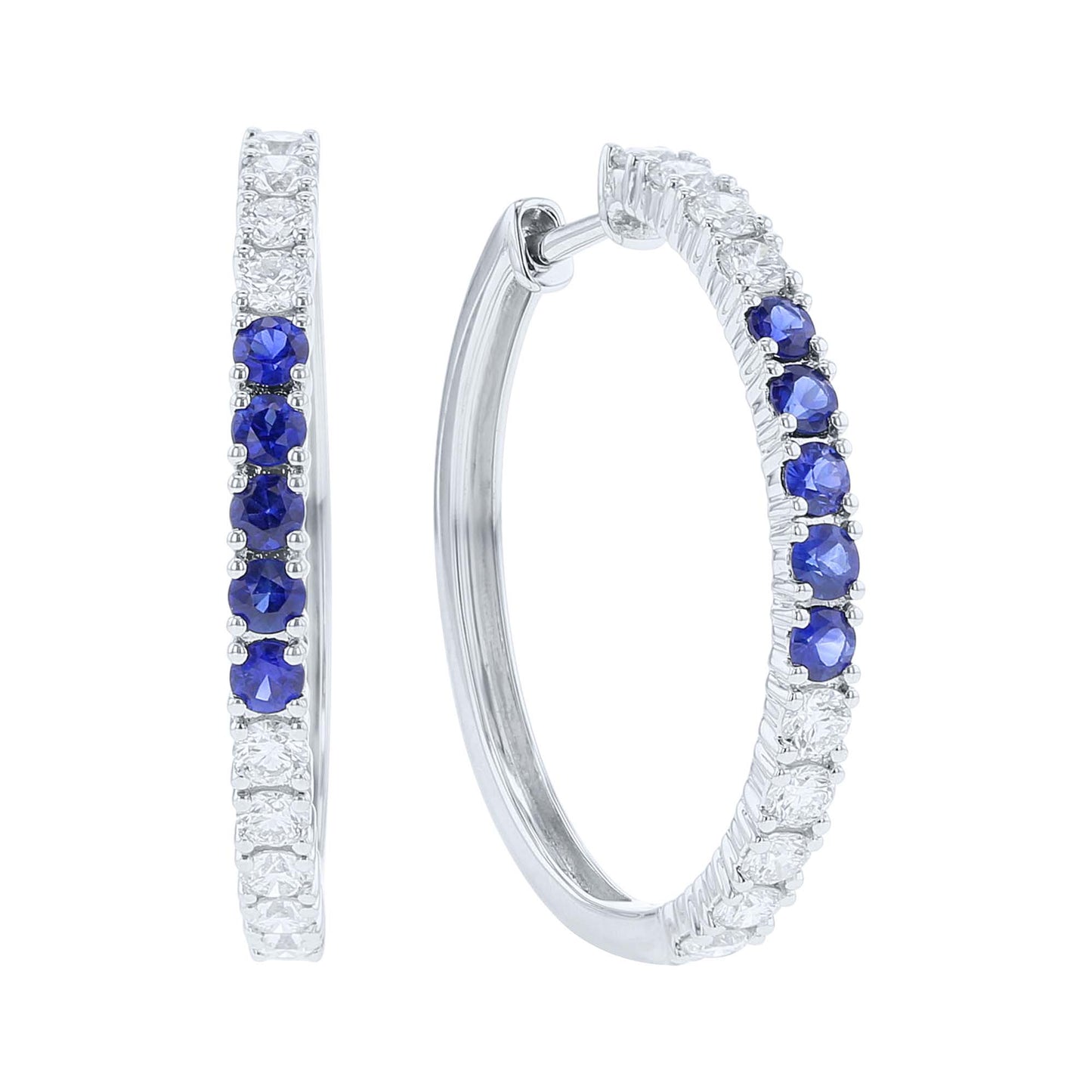 Isabella Sapphire and Diamond Hoop Earrings