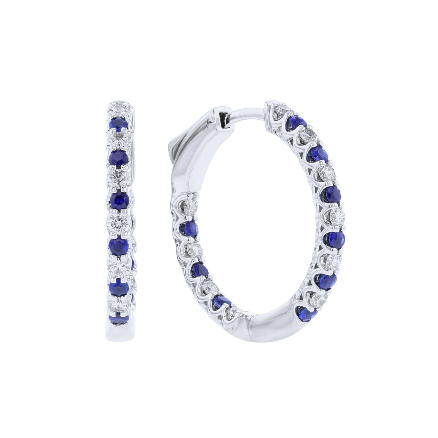 Odessa Sapphire & Diamond Hoop Earrings