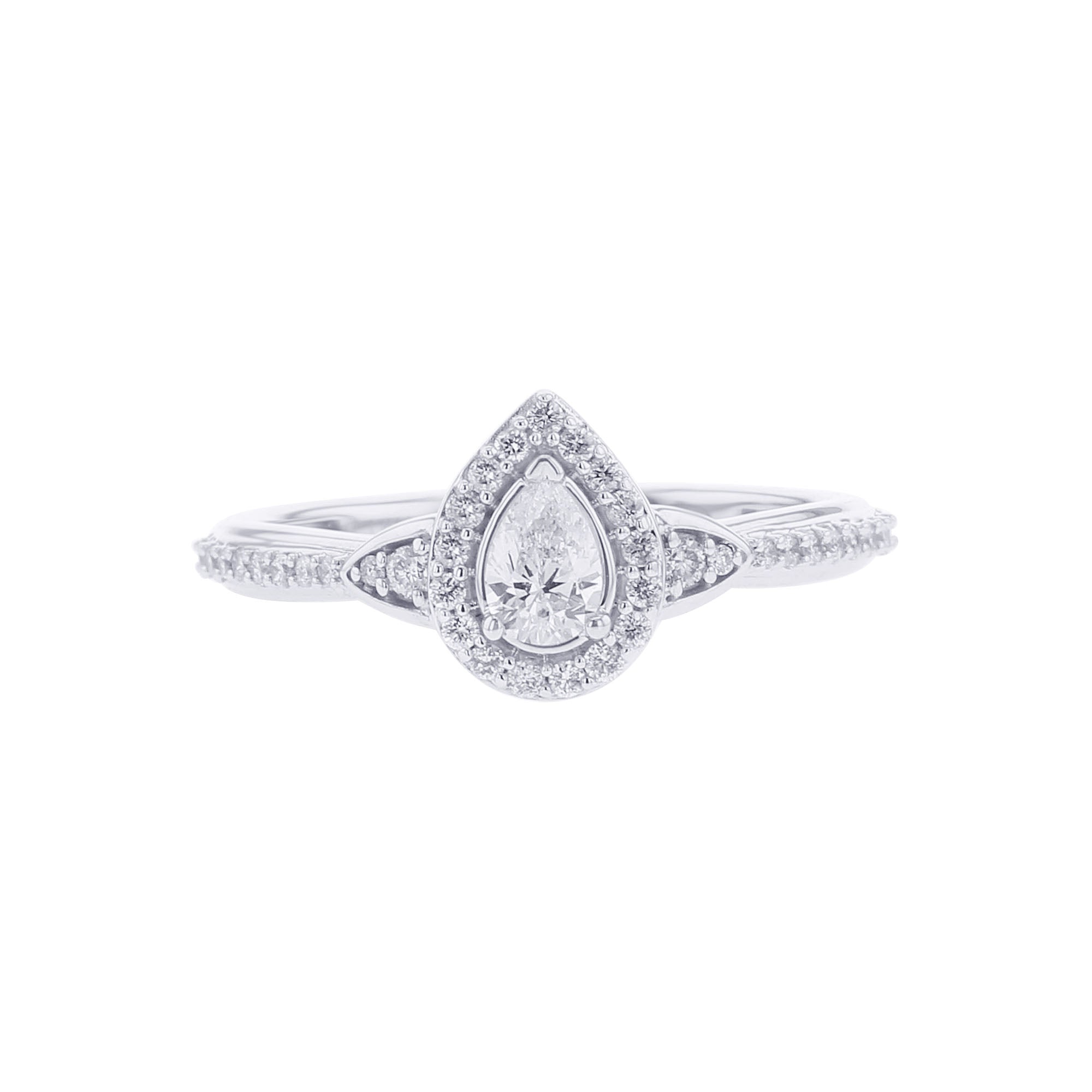 Paola Pear Halo Ready for Love Diamond Engagement Ring – Steven