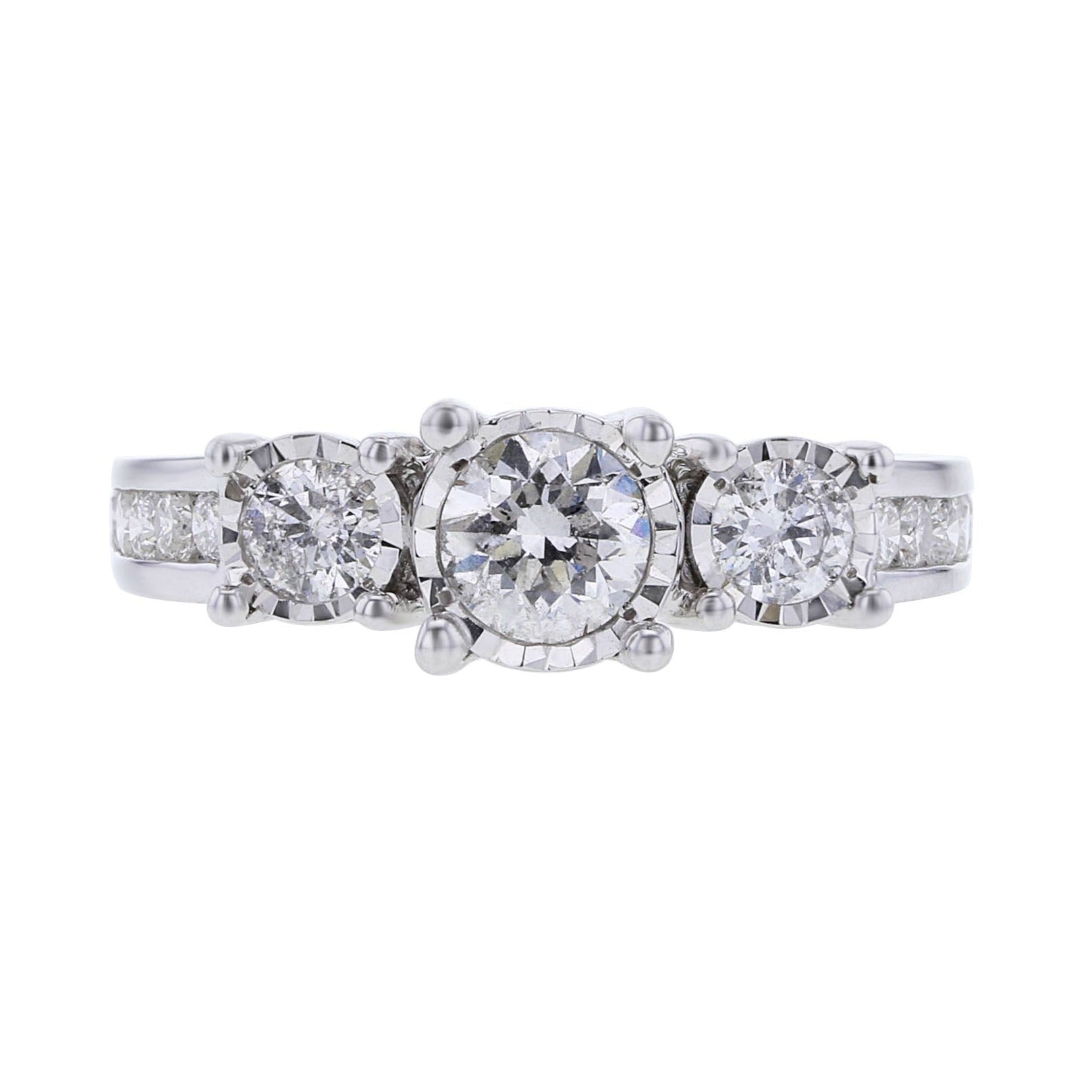 Channel Set Mirage Three Stone Ready for Love Diamond Engagement