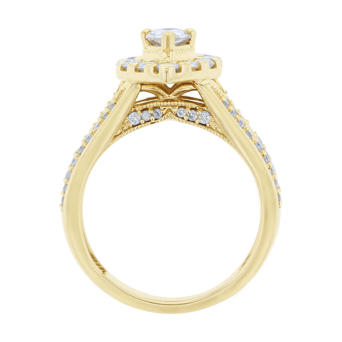 Donatella Pear Halo Ready for Love Diamond Bridal Set