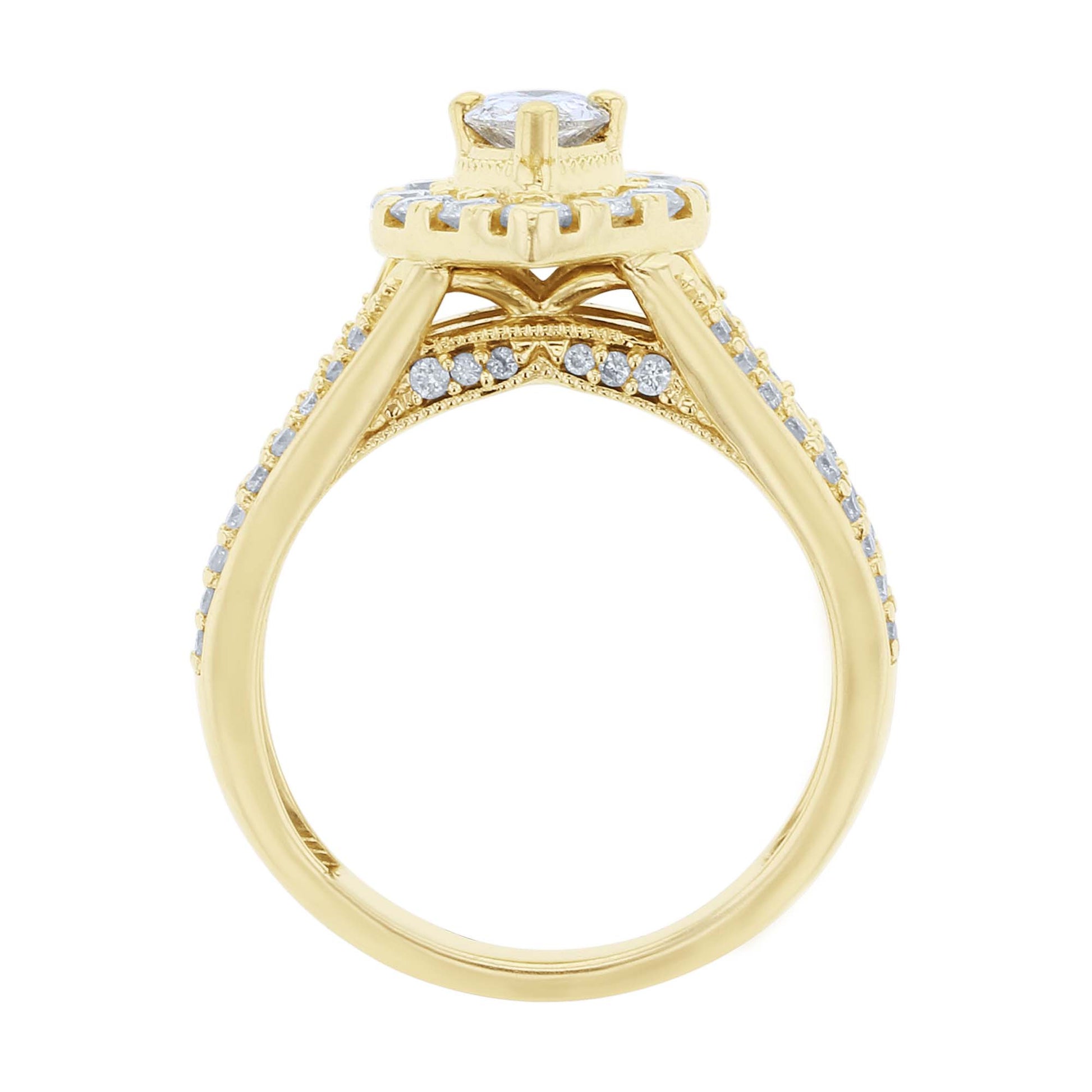 Donatella Pear Halo Ready for Love Diamond Bridal Set