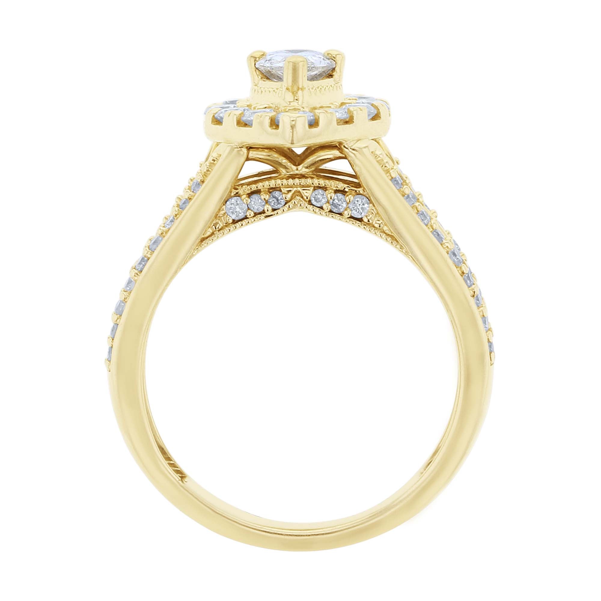 Donatella Pear Halo Ready for Love Diamond Bridal Set