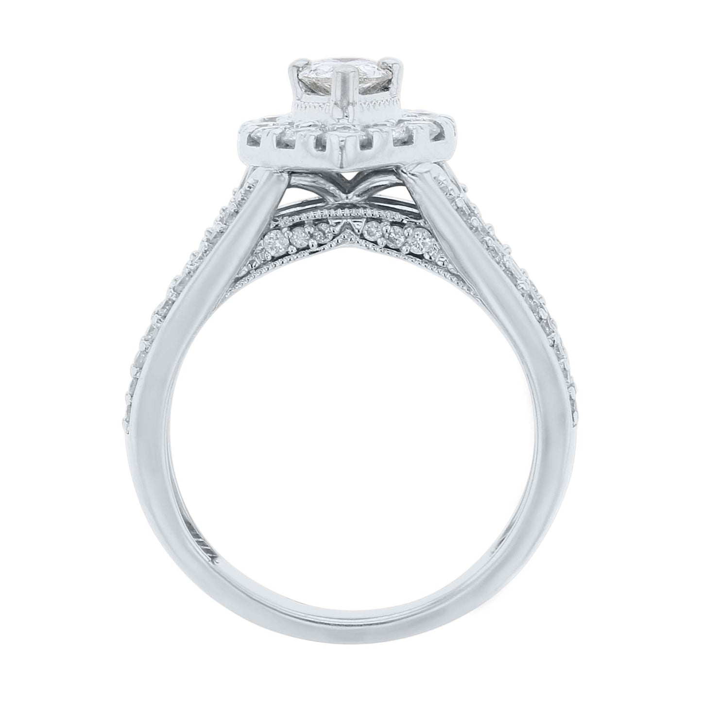 Donatella Pear Halo Ready for Love Diamond Bridal Set