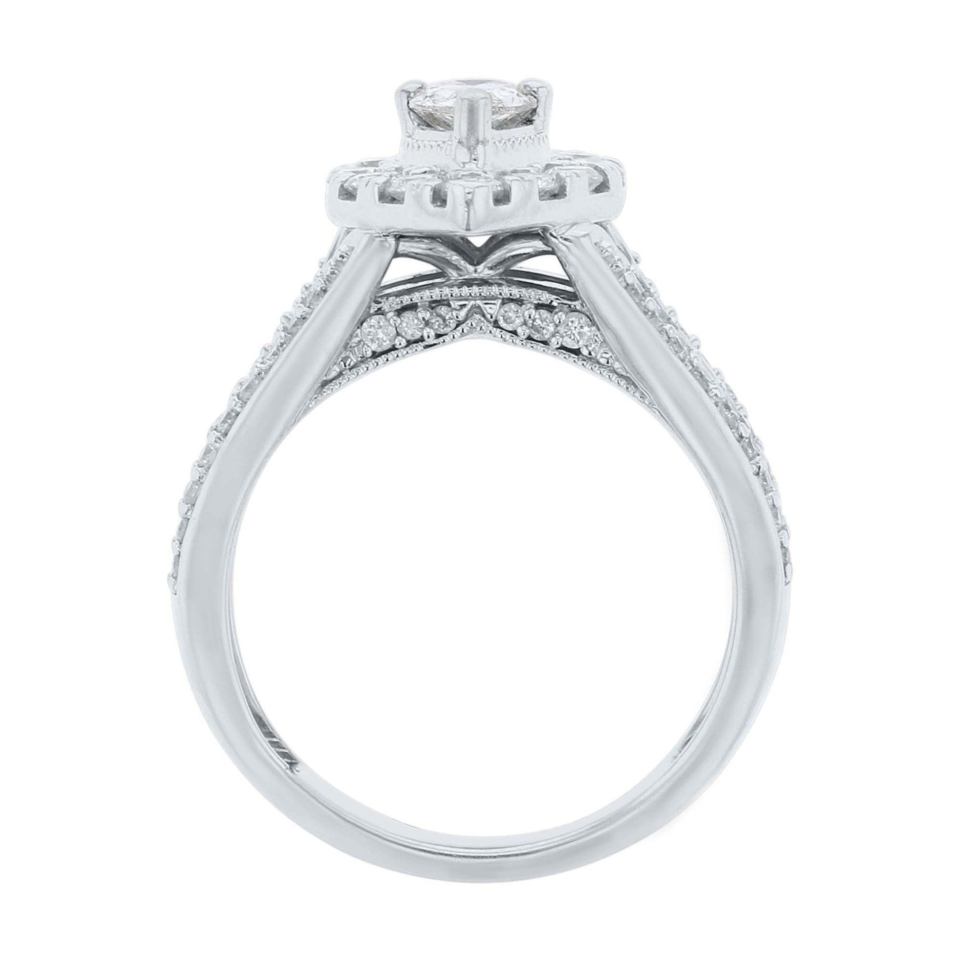 Donatella Pear Halo Ready for Love Diamond Bridal Set