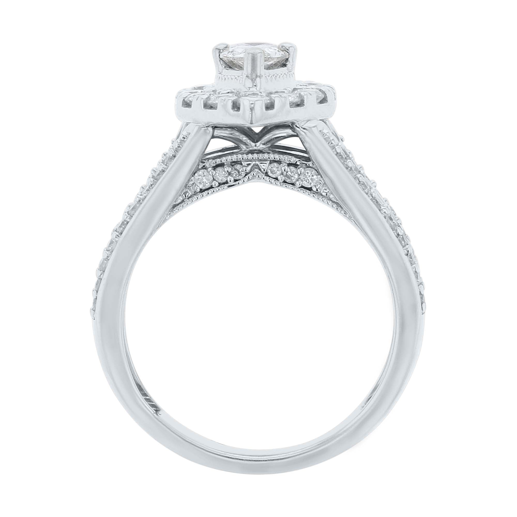 Donatella Pear Halo Ready for Love Diamond Bridal Set