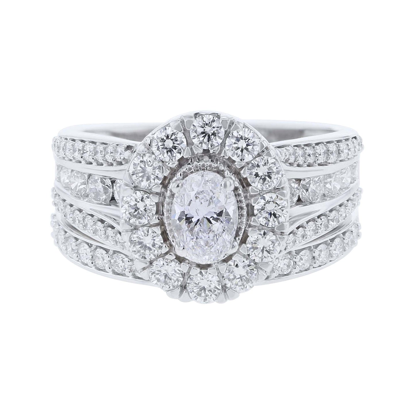 Donatella Oval Halo Ready for Love Diamond Bridal Set
