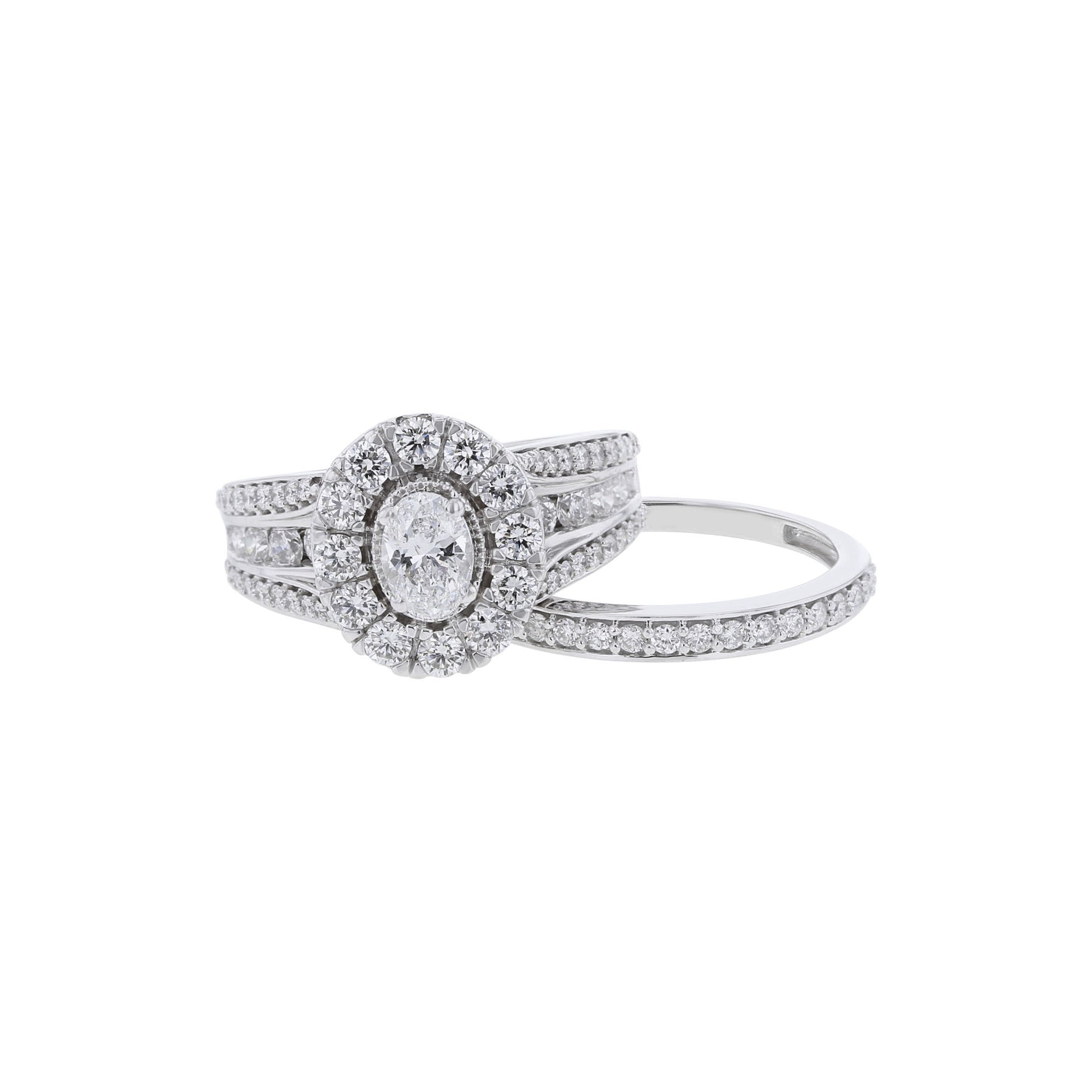 Donatella Oval Halo Ready for Love Diamond Bridal Set