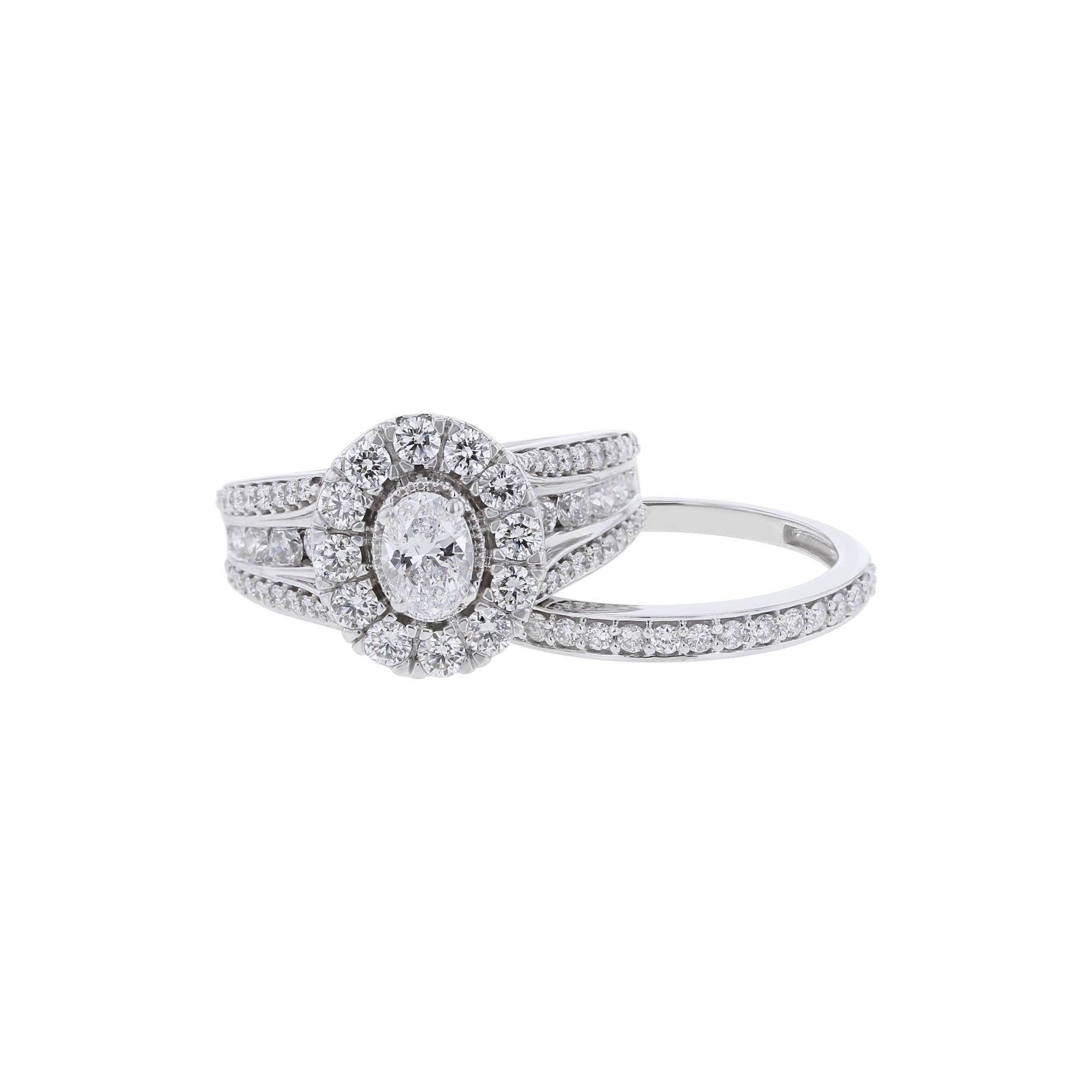 Donatella Oval Halo Ready for Love Diamond Bridal Set