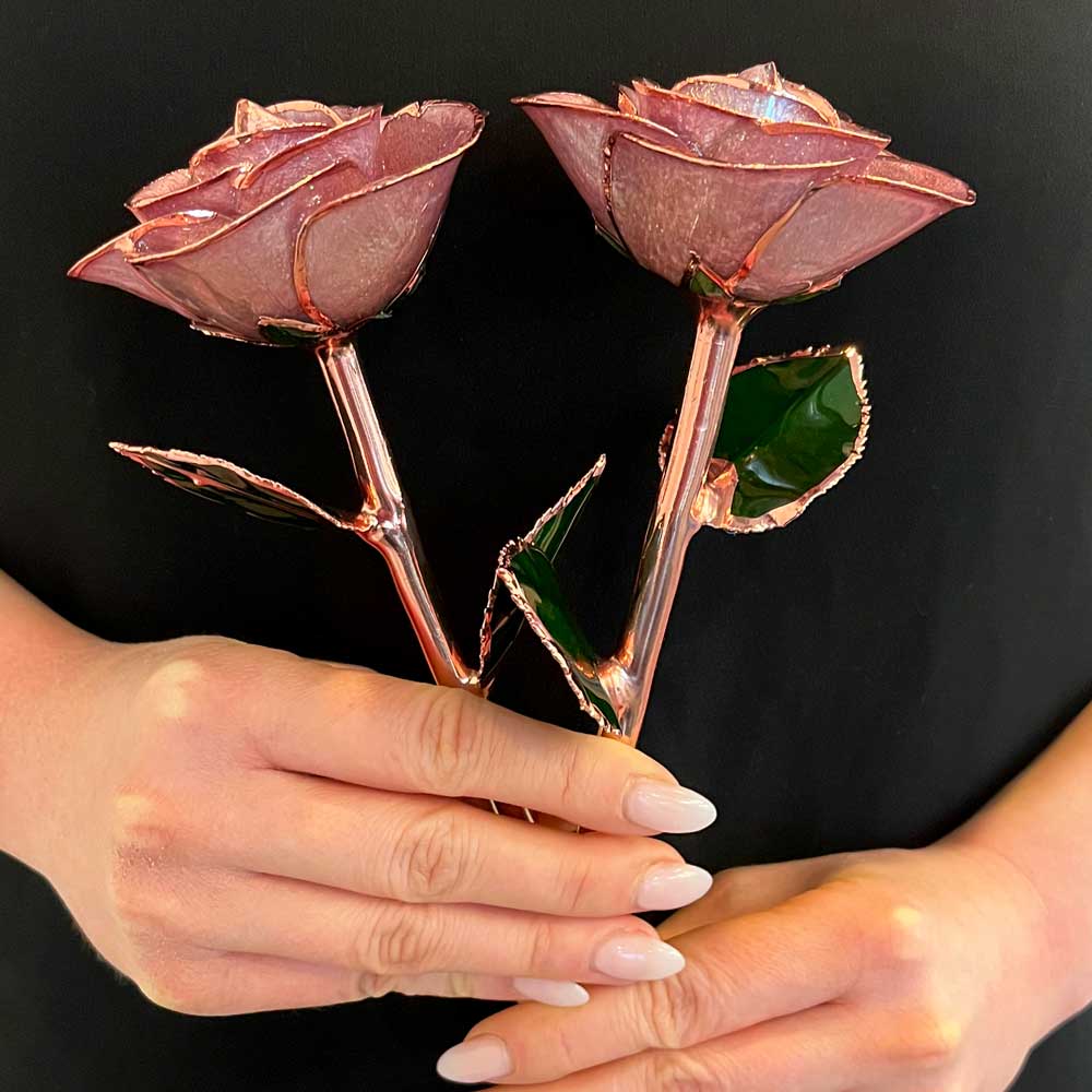 Frosted Lilac Rose Gold Dipped Rose