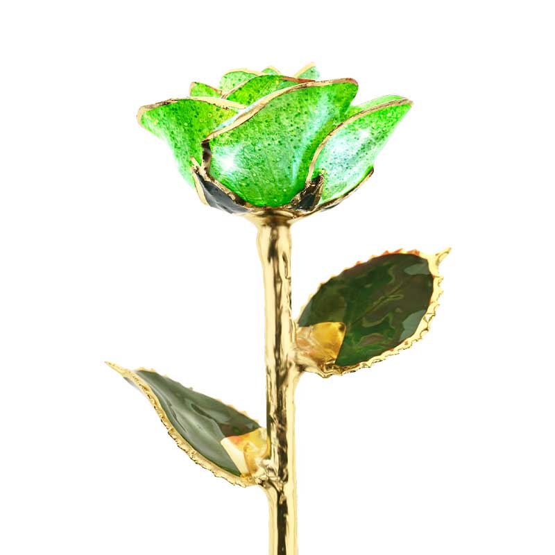 Neon Green 24kt Gold Dipped Rose