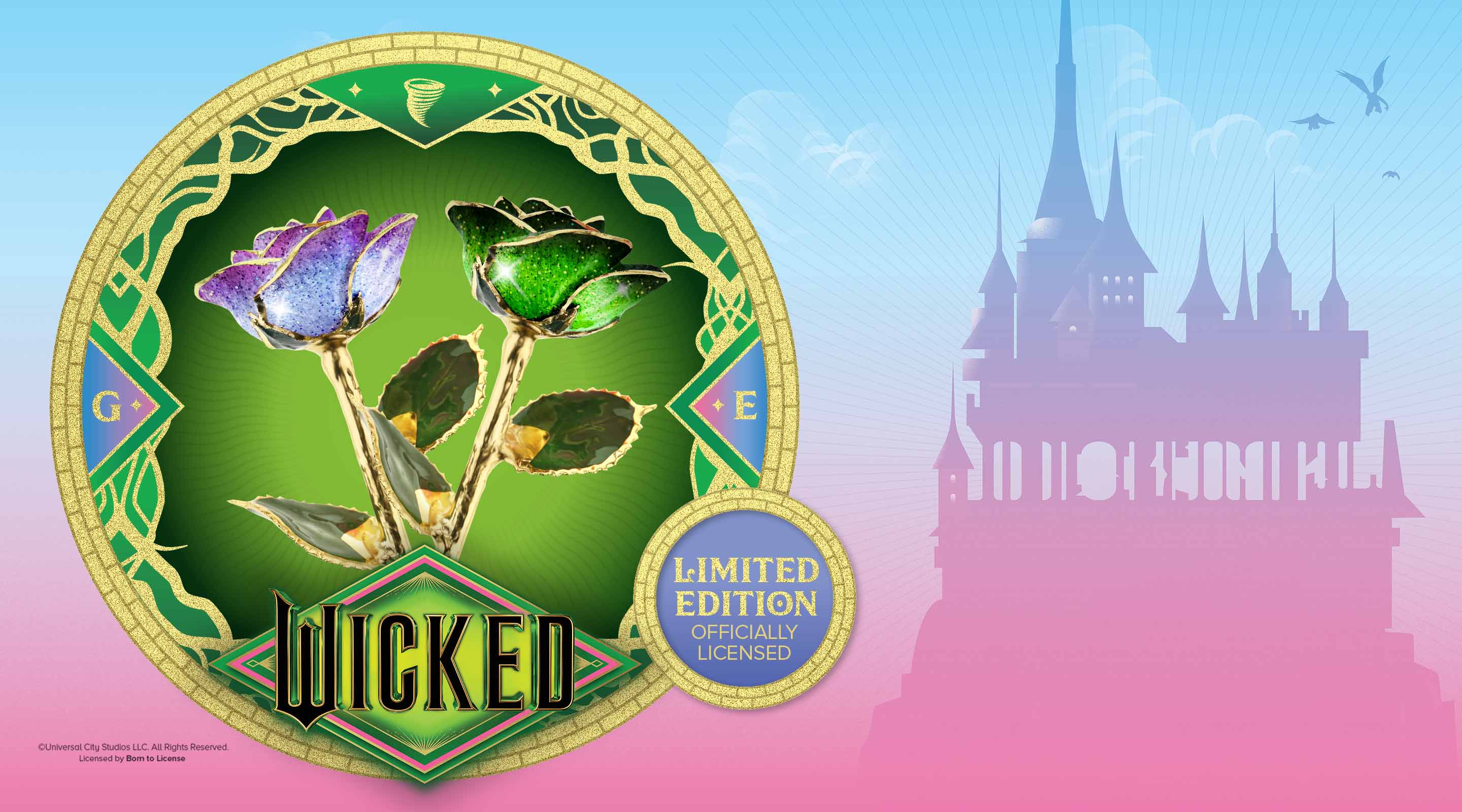 Our NEW Glinda and Elphaba Gold Dipped Roses for Wicked for Good.