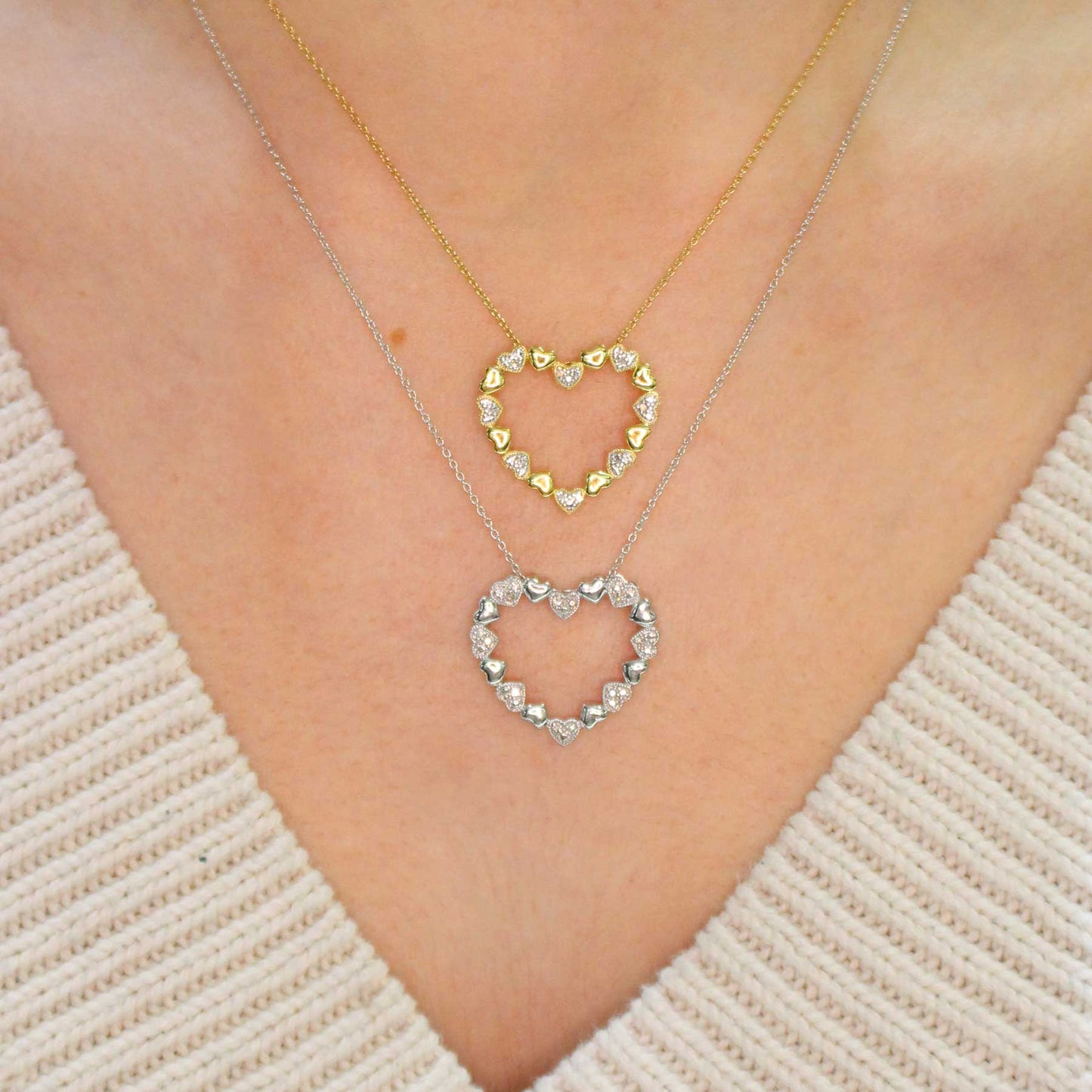 Silver Smitten Diamond Heart Necklace