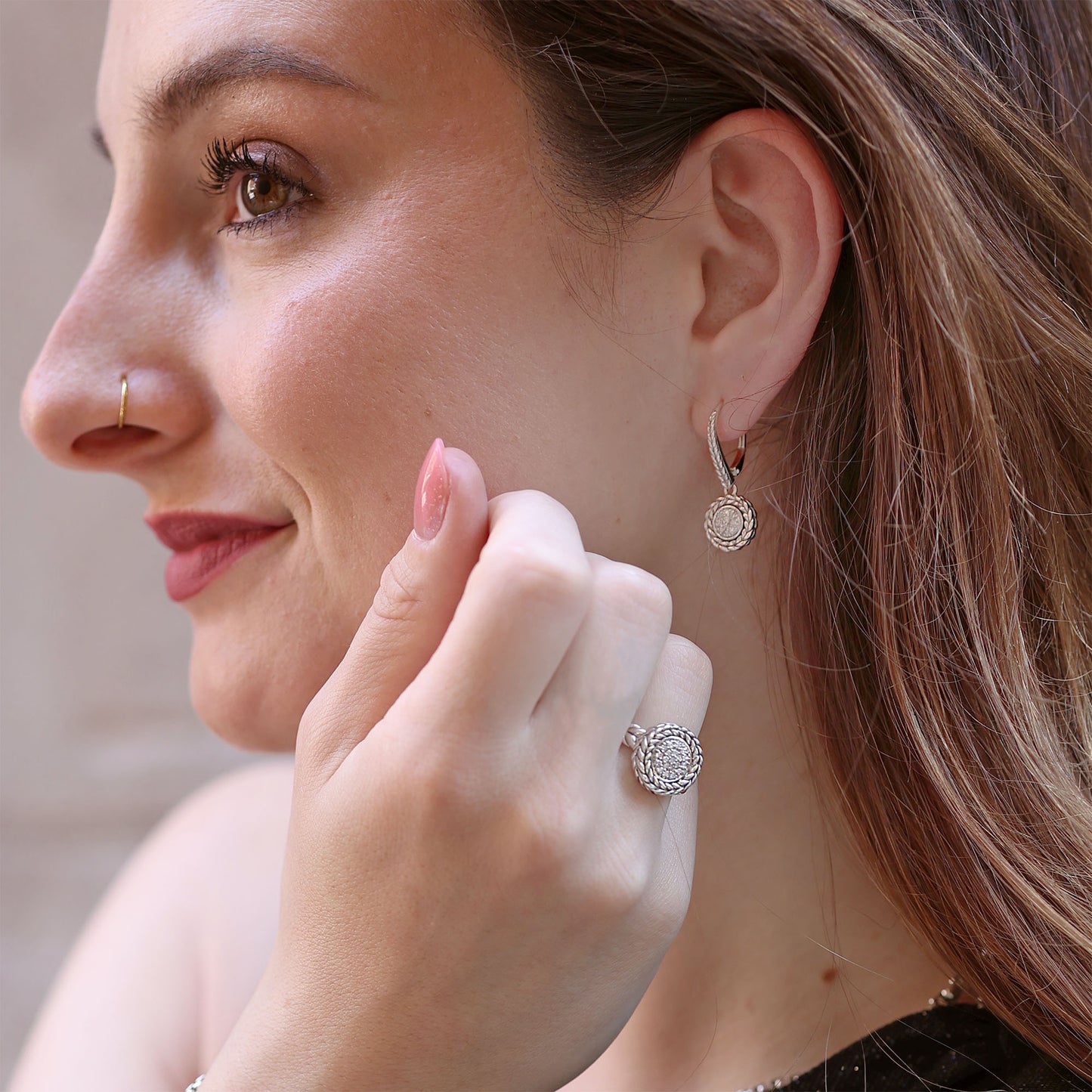 Silver Kenna Pave Diamond Ring