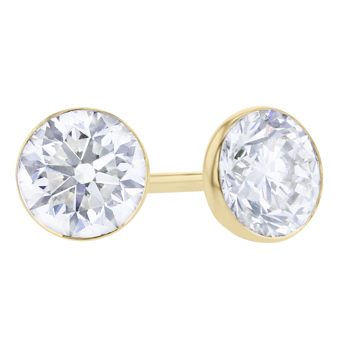 Get Naked Bezel Diamond Stud Earrings 3/4ct