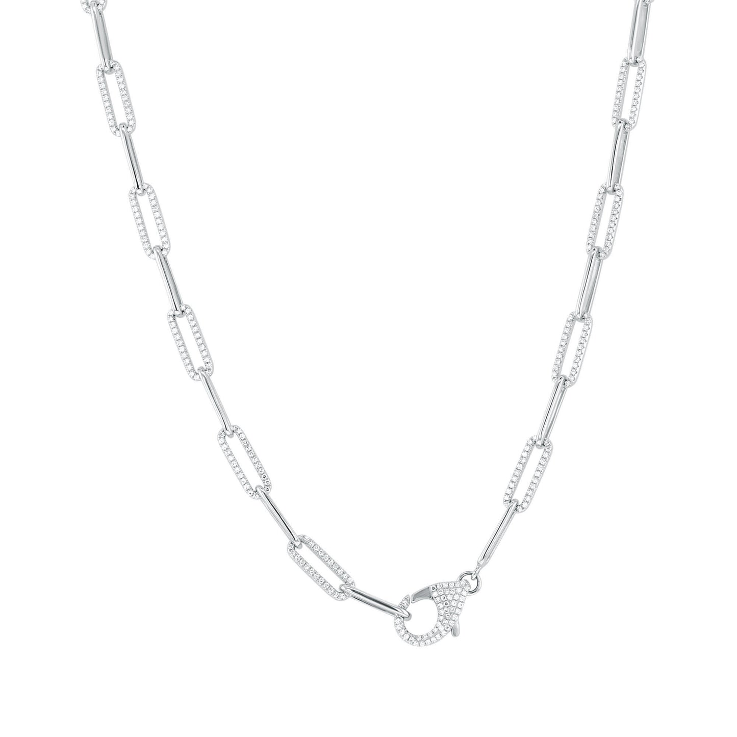 Yara Diamond Paper Clip Chain Necklace