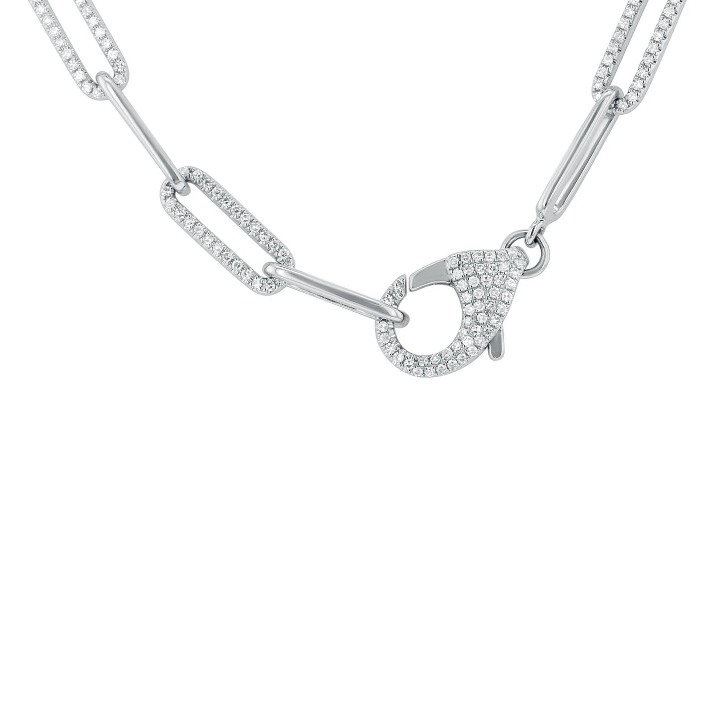 Yara Diamond Paper Clip Chain Necklace