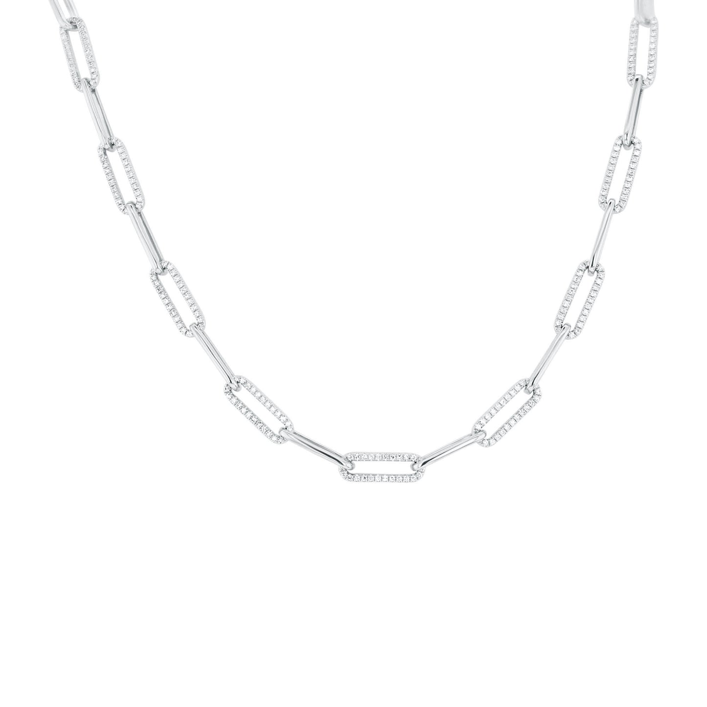 Yara Diamond Paper Clip Chain Necklace