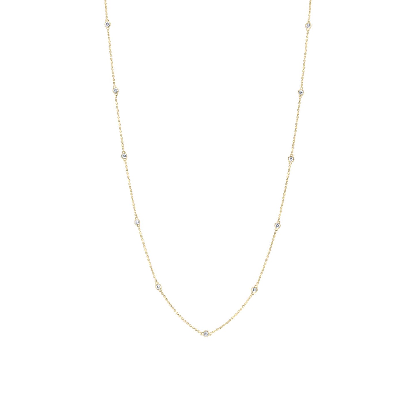 Classic Bezel Station Diamond Necklace 1/3ct