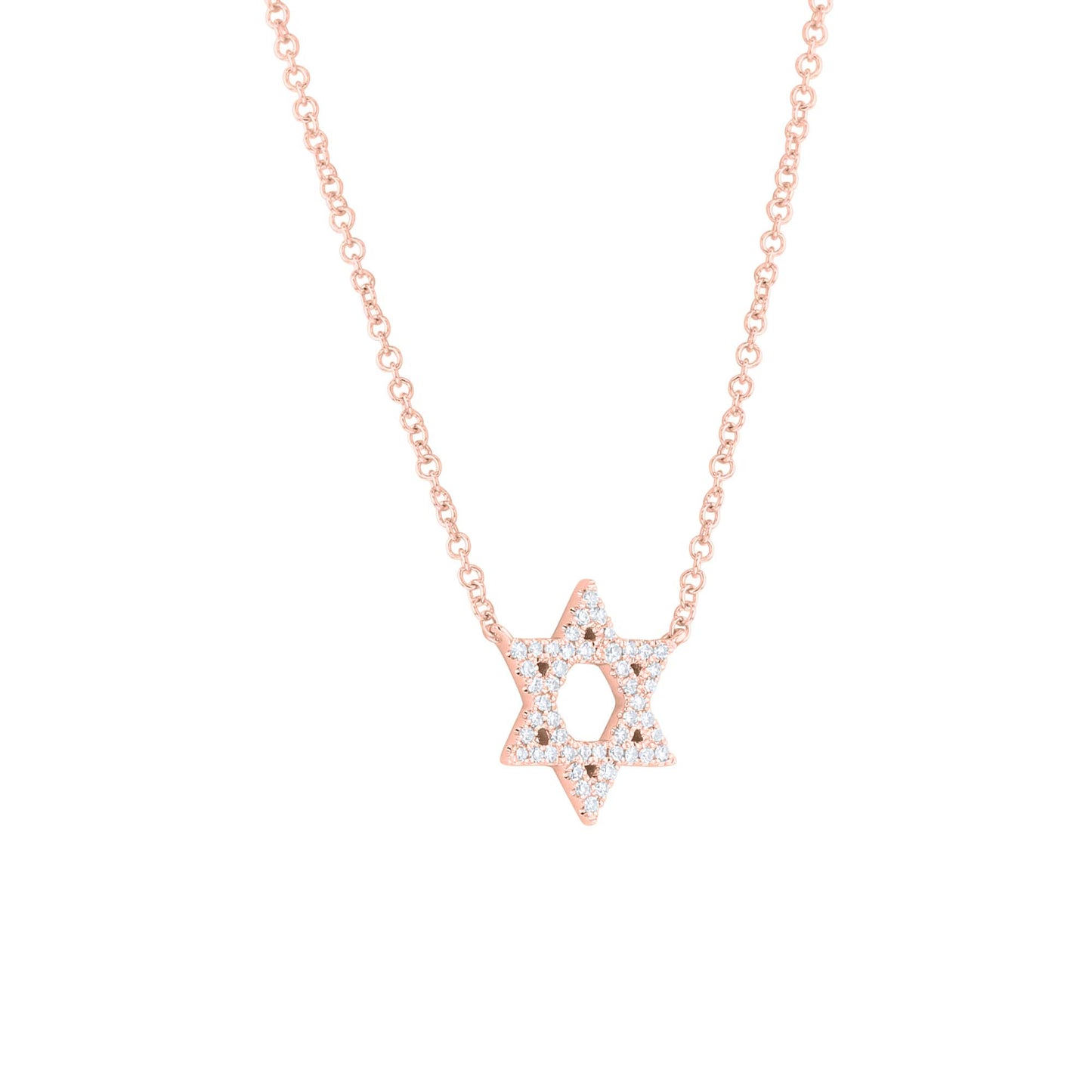 Star of David Pave Diamond Necklace