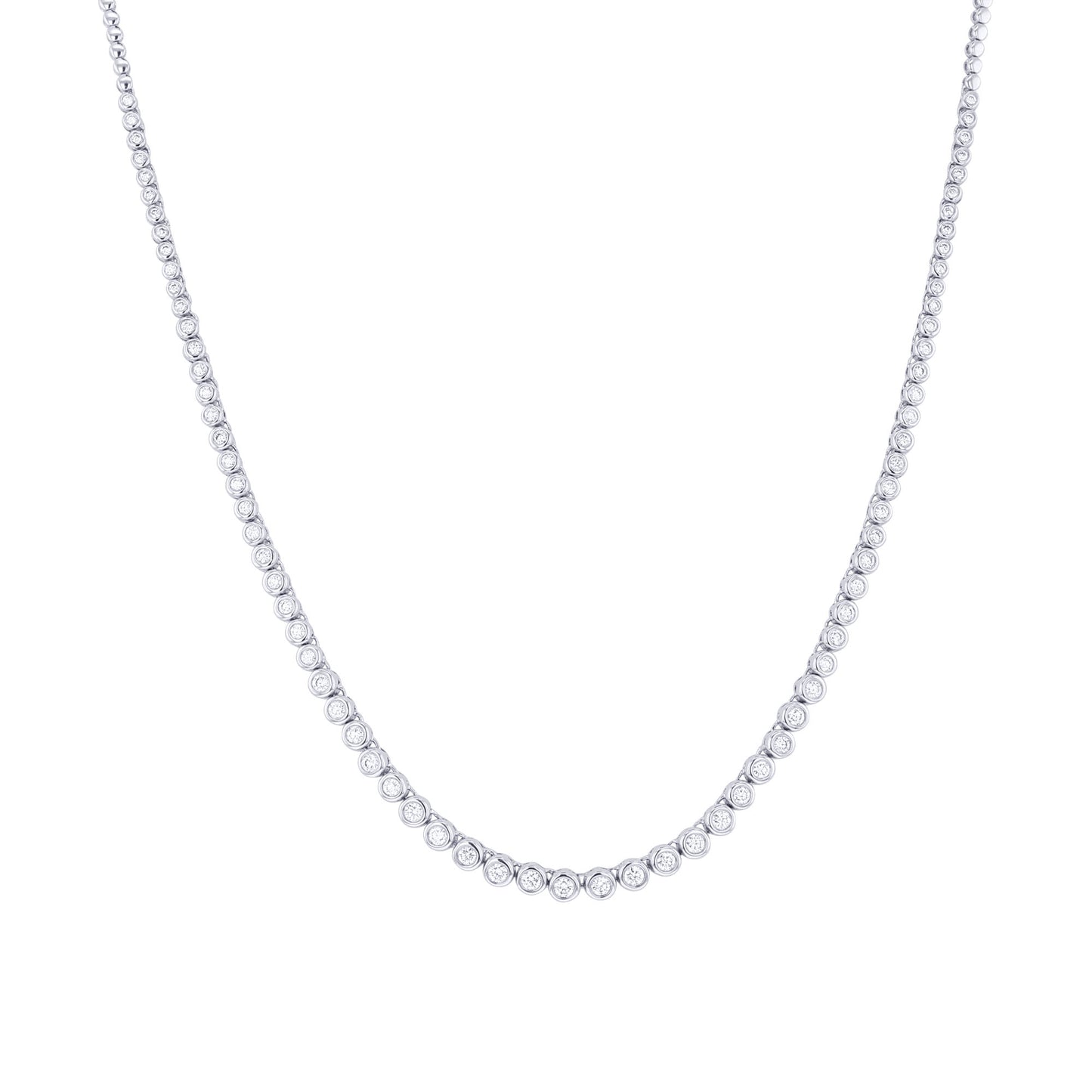 Classic Bezel Diamond Tennis Necklace