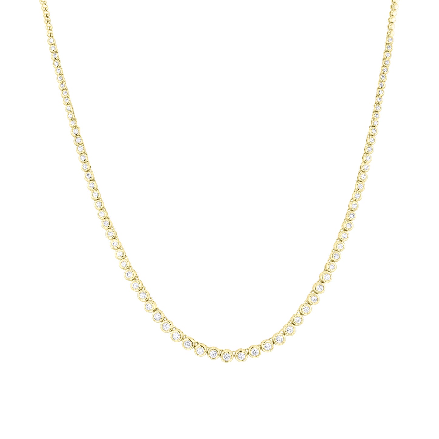 Classic Bezel Diamond Tennis Necklace