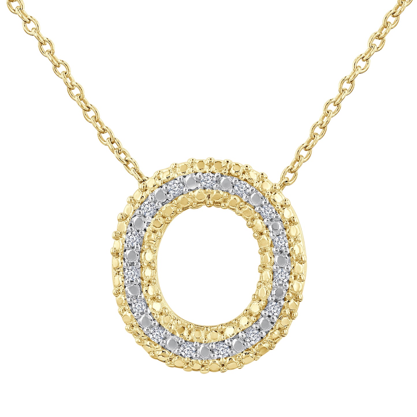Silver Bubble Initial Diamond Necklace