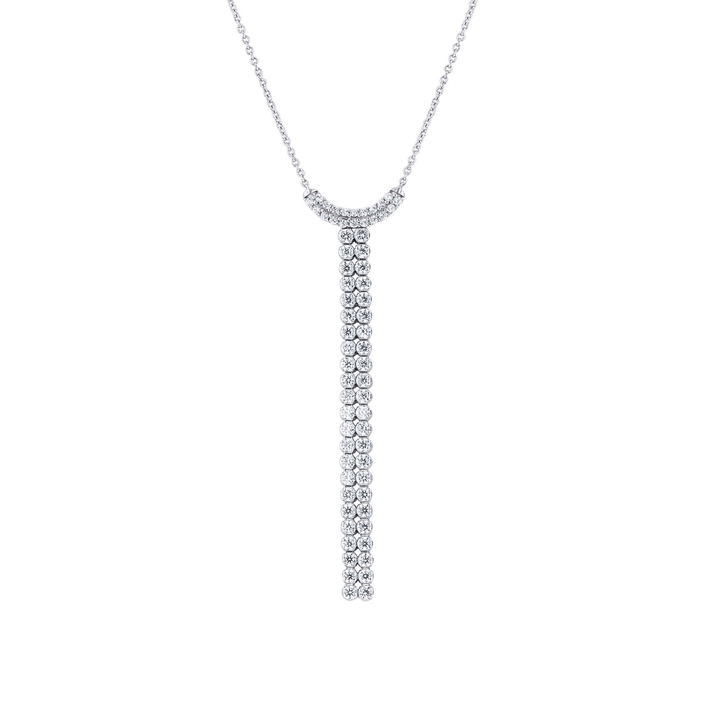 Crescent Falls Double Drop Diamond Necklace