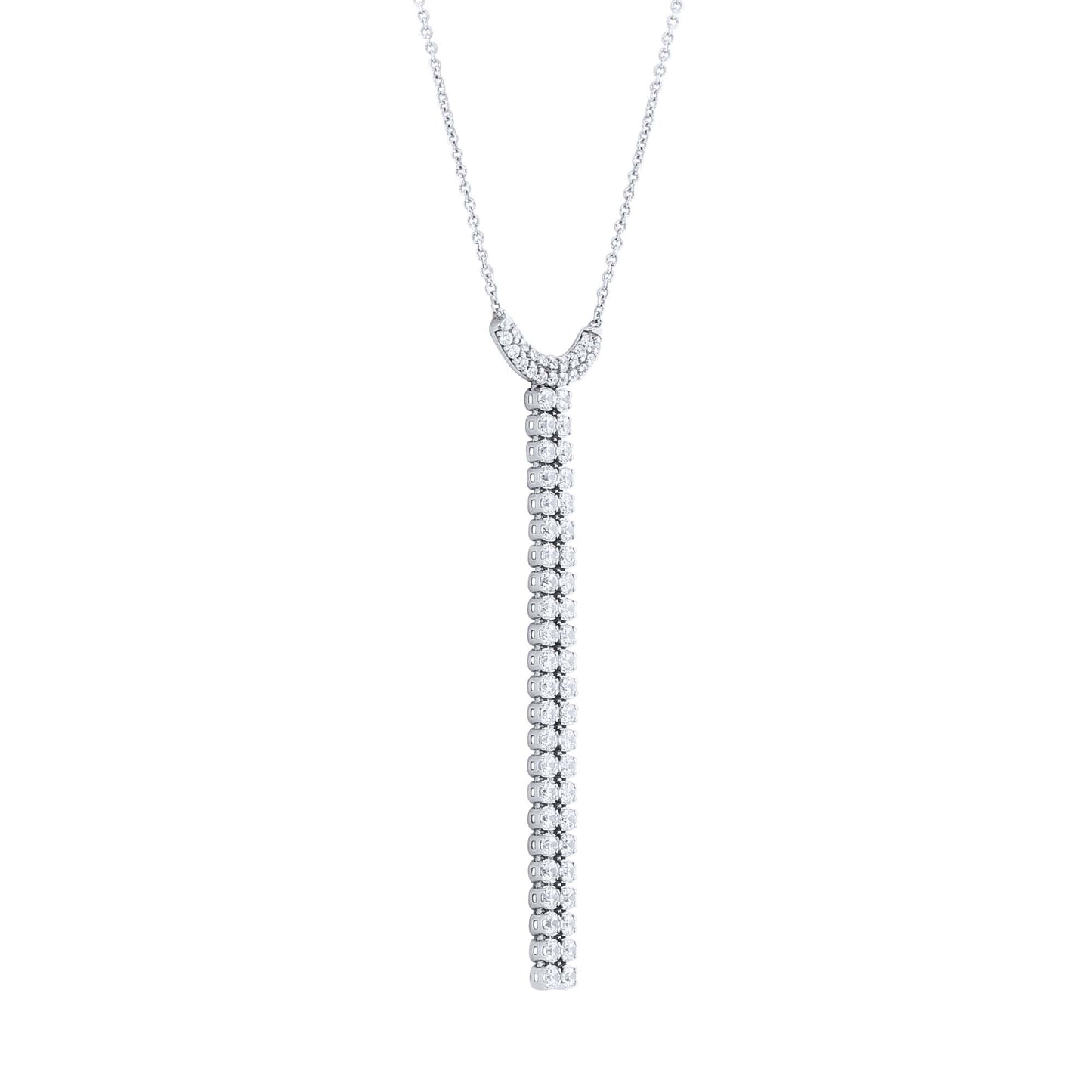 Crescent Falls Double Drop Diamond Necklace