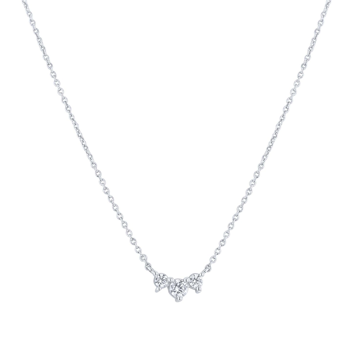 Iris Three Stone Diamond Necklace- 1/6ct