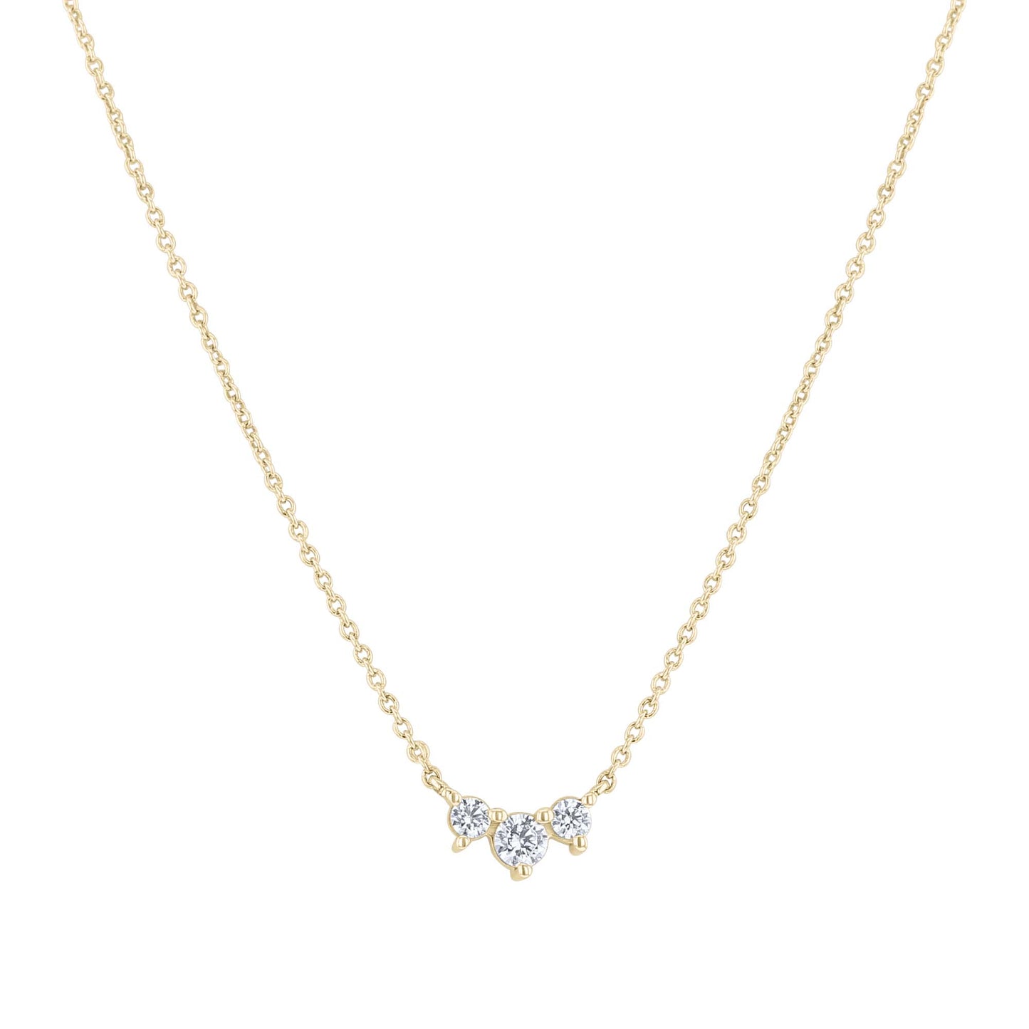 Iris Three Stone Diamond Necklace- 1/6ct
