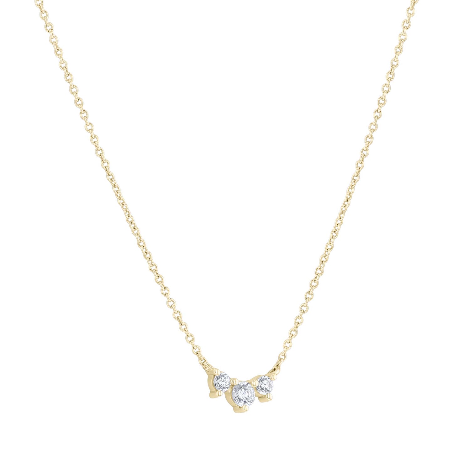 Iris Three Stone Diamond Necklace- 1/6ct