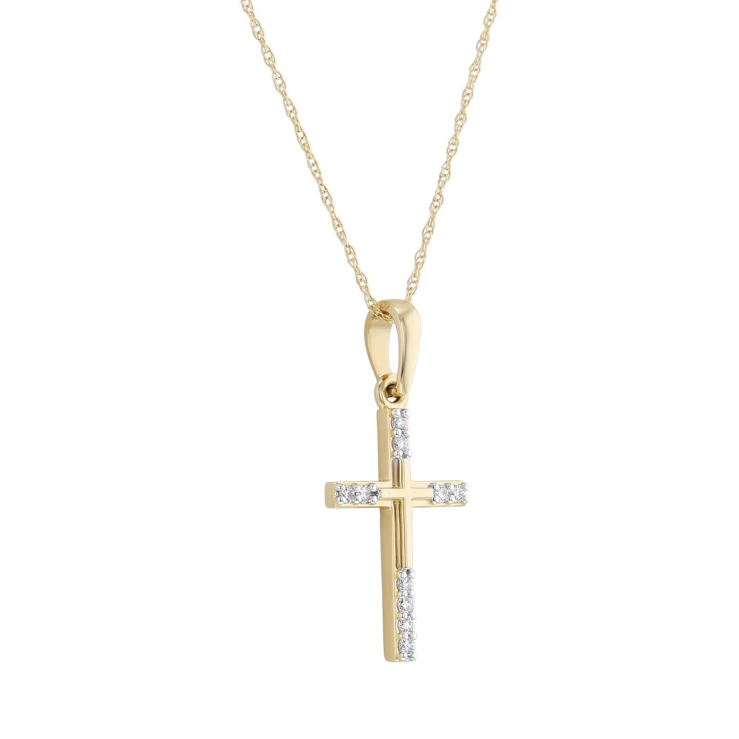 Risen Cross Diamond Necklace