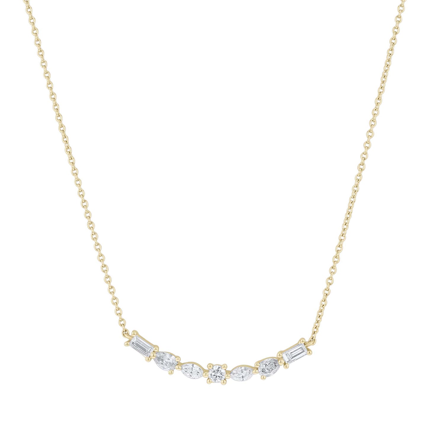 Diamond Medley Curve Necklace