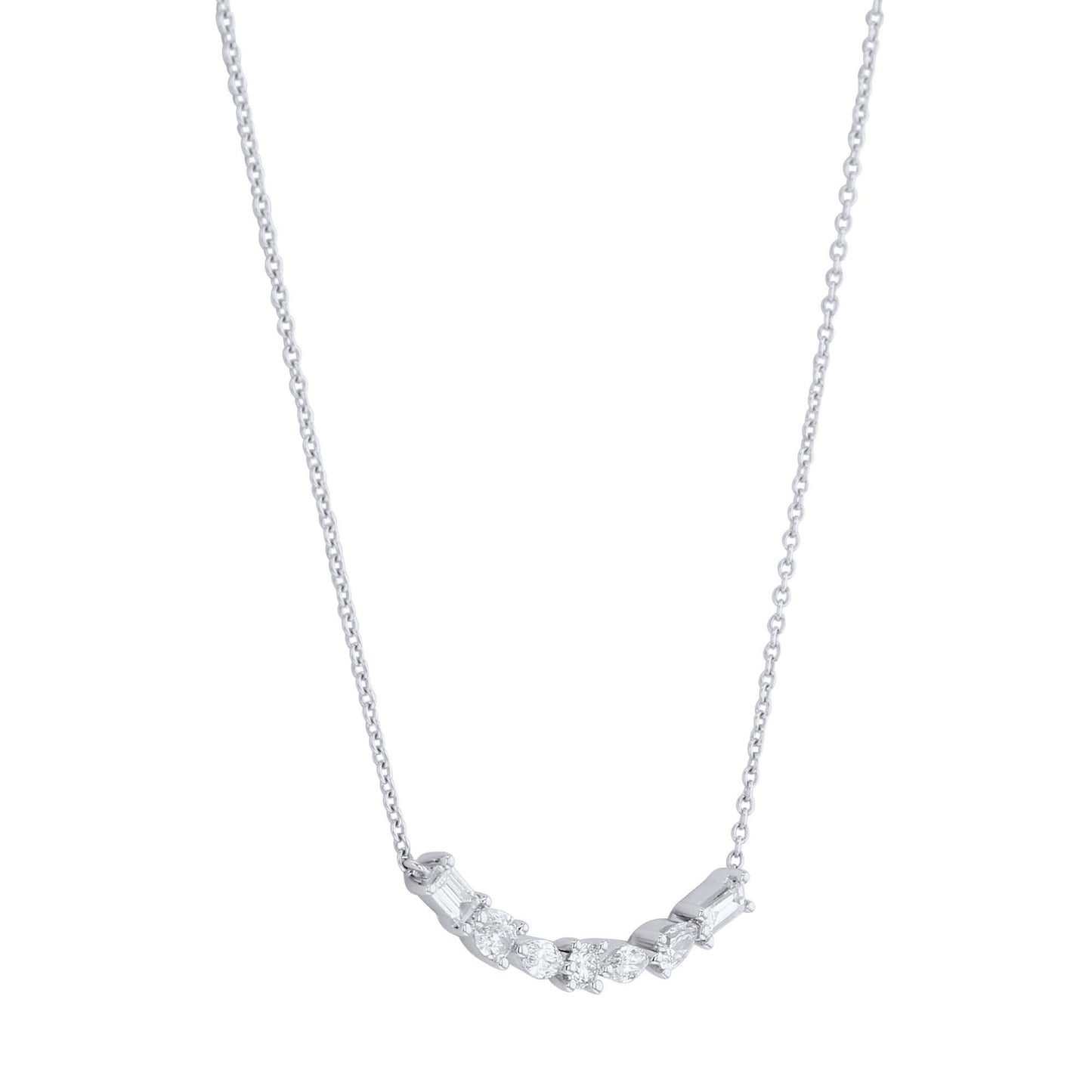 Diamond Medley Curve Necklace