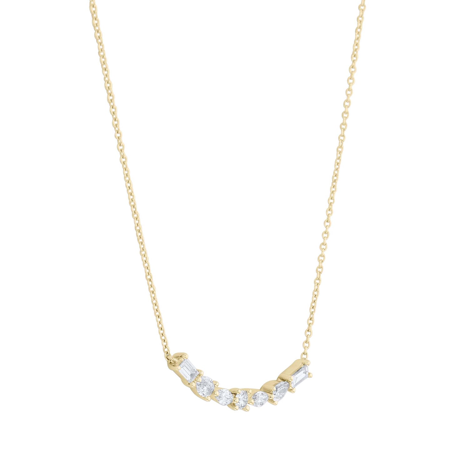 Diamond Medley Curve Necklace