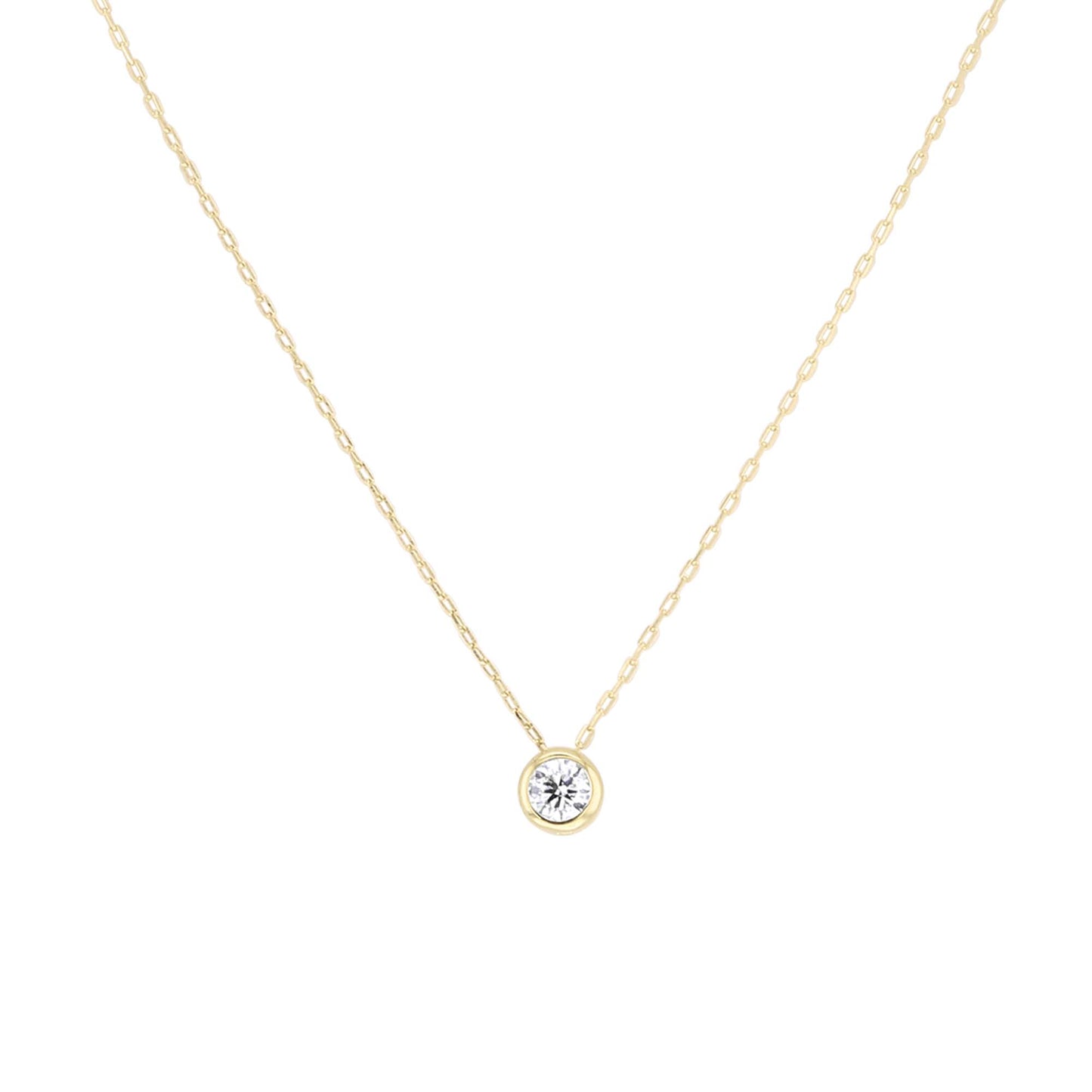 Baby Bezel Diamond Solitaire Necklace
