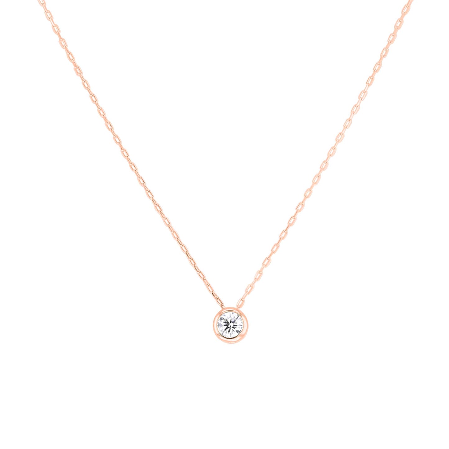 Baby Bezel Diamond Solitaire Necklace