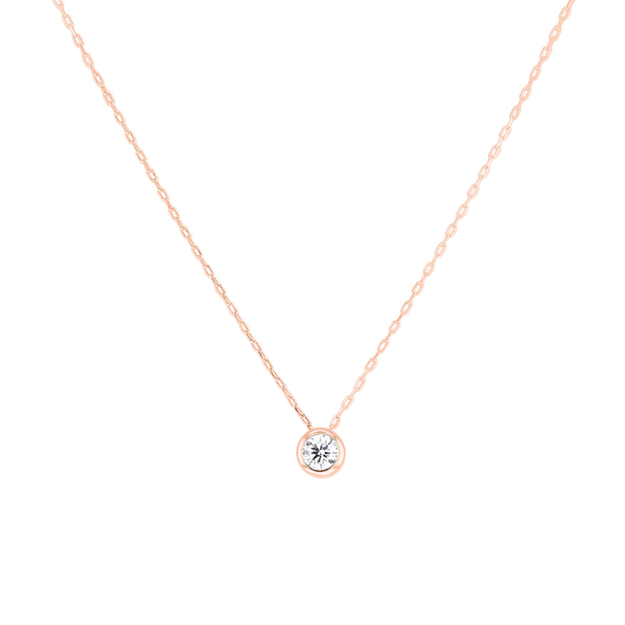 Baby Bezel Diamond Solitaire Necklace