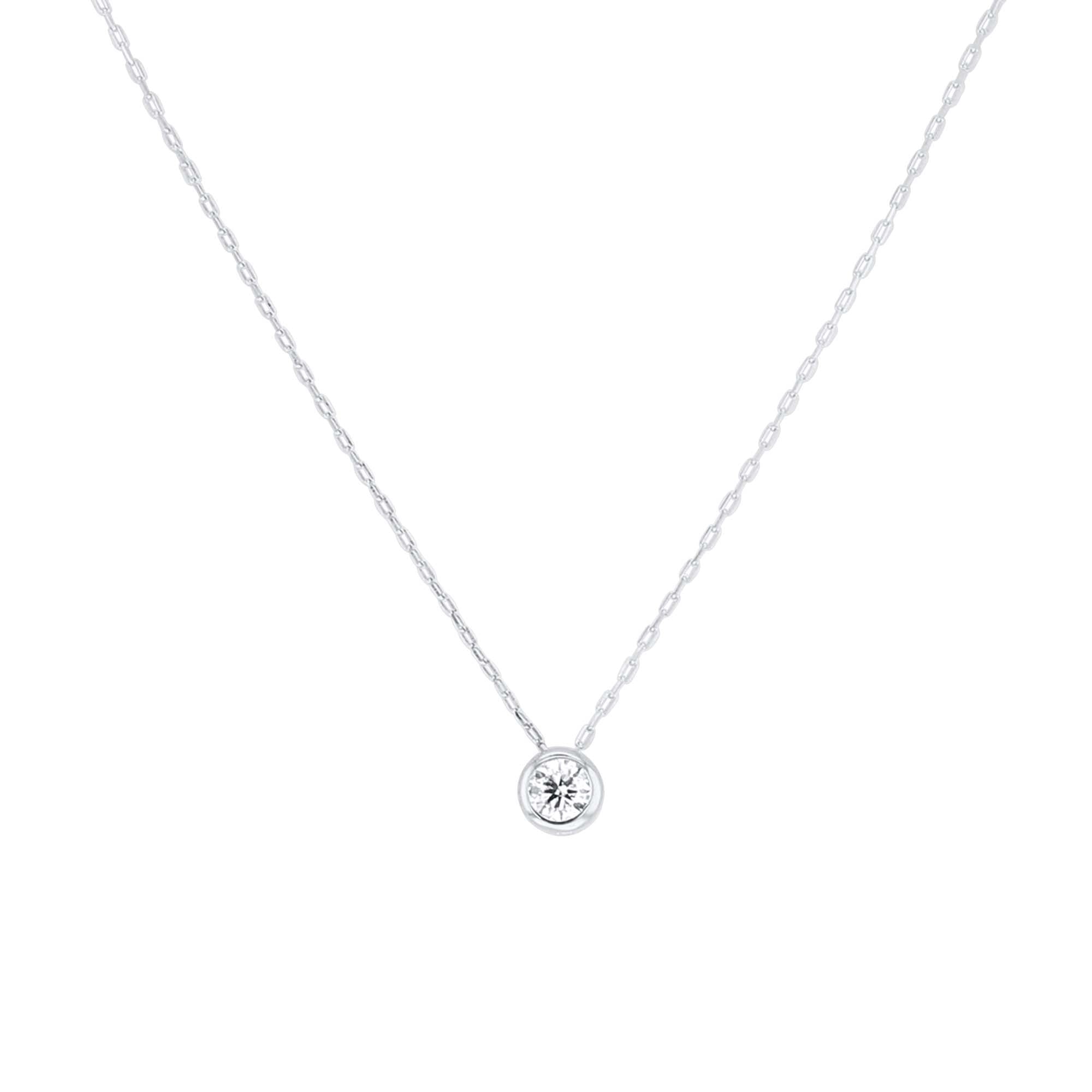 Baby Bezel Diamond Solitaire Necklace