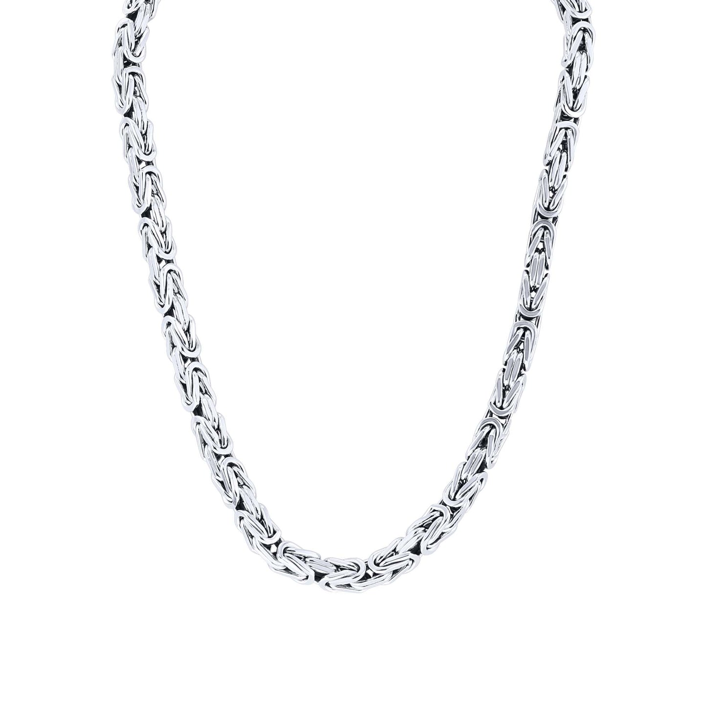 Silver Byzantine Chain Necklace- 7.2MM