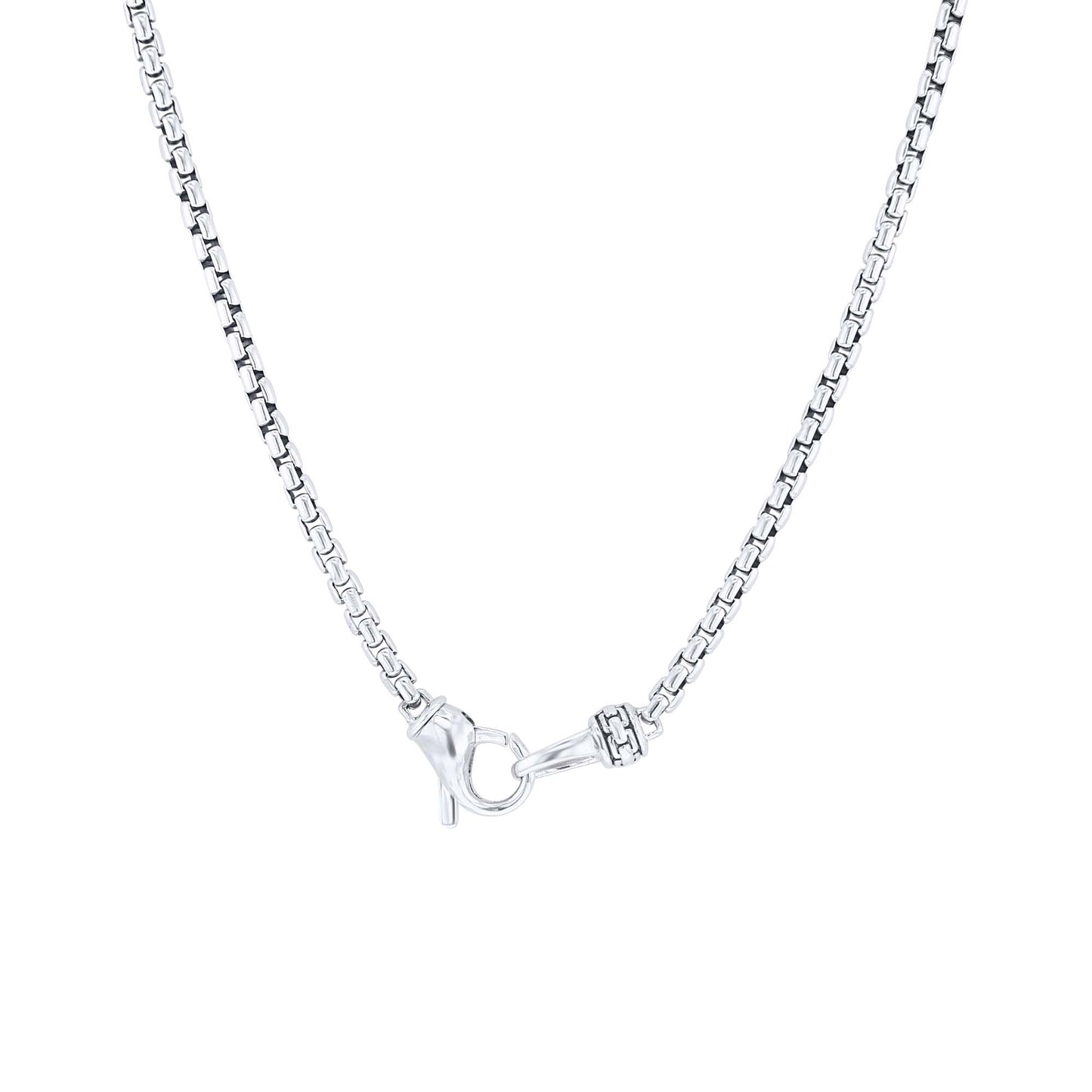 Silver Benedict Black Spinel Cross Necklace