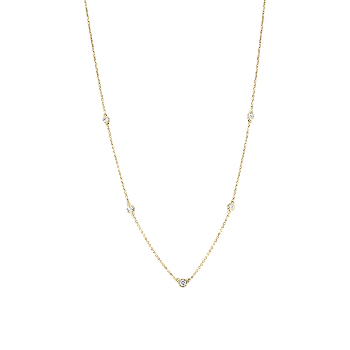 Classic Bezel Station Diamond Necklace 1/4ct