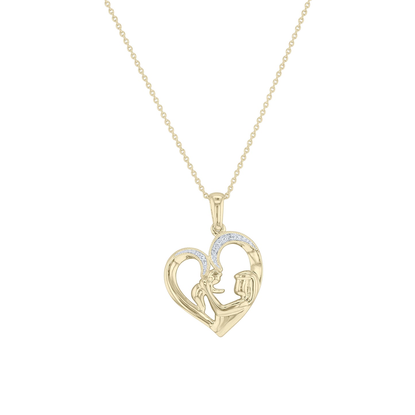 mother and child gold diamond pendant