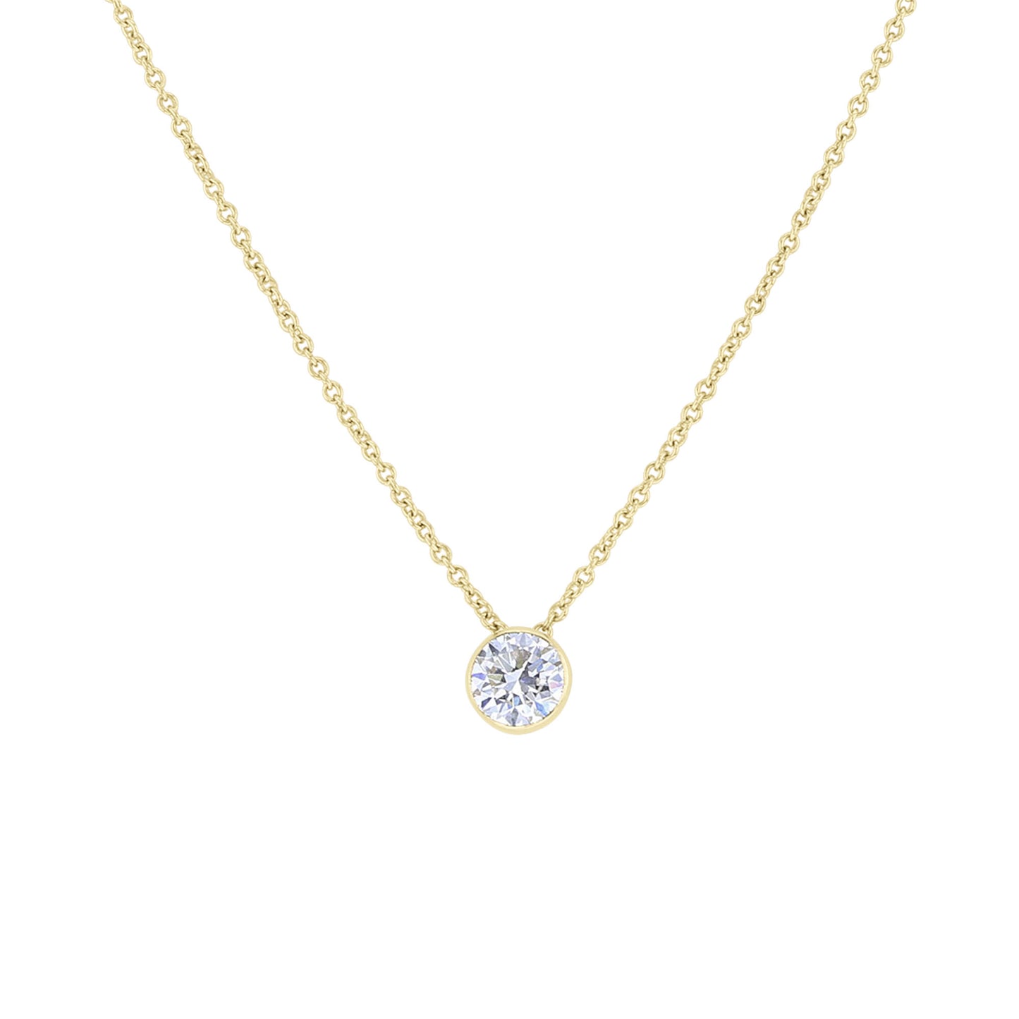 Naked Solitaire Diamond Bezel Necklace 1/2ct
